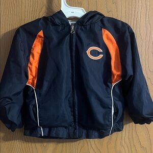 Chicago Bears NFL Blue & Orange Toddler Zip Up Jacket with Hood 3T